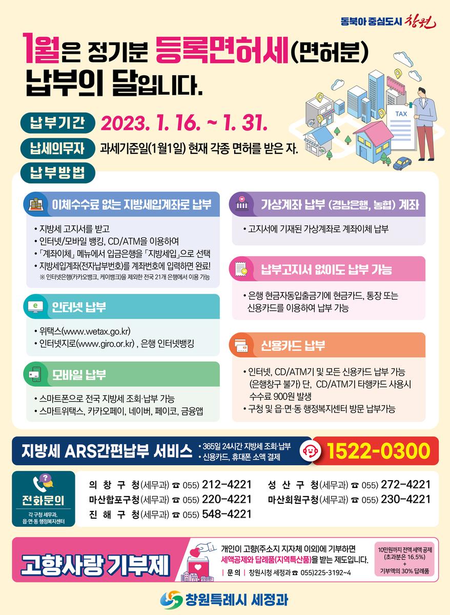 등록면허세 납부안내 홍보물