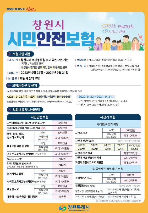 창원특례시, 시민안전보험 확대 가입으로 더 든든한 창원