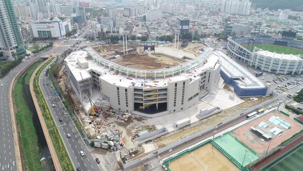 창원마산야구장 건립공사 현장 전경사진입니다