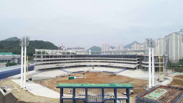 창원마산야구장 건립공사 현장 전경사진입니다