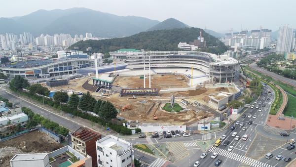 창원마산야구장 건립공사 현장 전경사진입니다