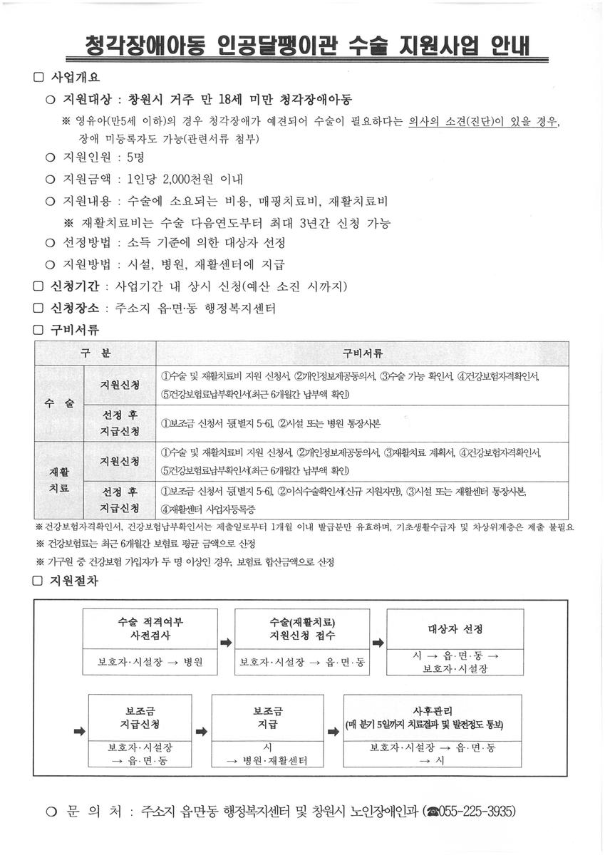 수술 지원사업 안내