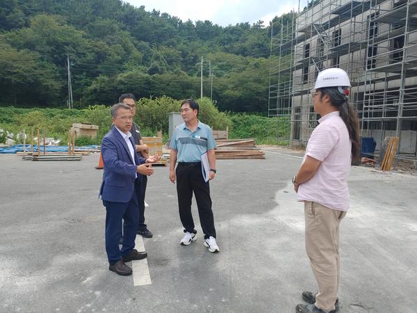 가포동 공영차고지 건설현장 방문점검 모습