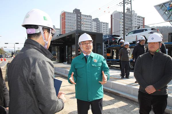 홍남표 창원특례시장, 원이대로 S-BRT 공사 구간 현장점검