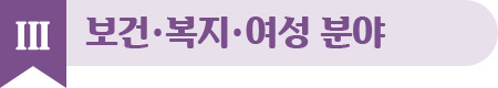 3. 보건/복지/여성 분야